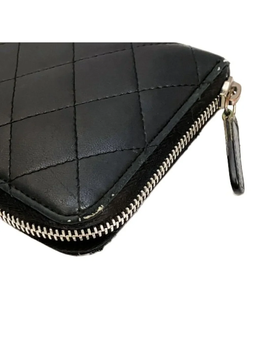 Chanel Coco Quilted Zip Around Wallet Lambskin